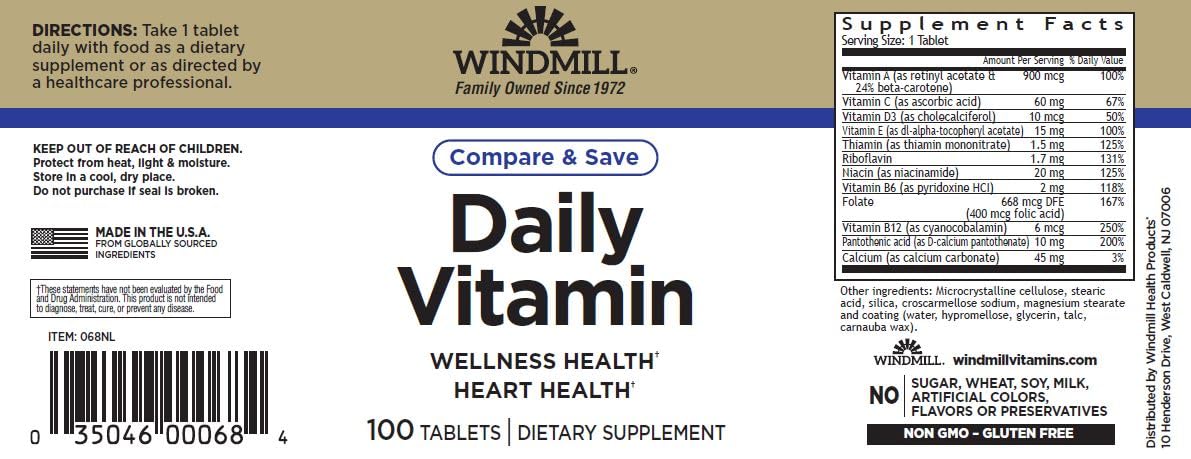 Windmill Daily Vitamin Tablets 100