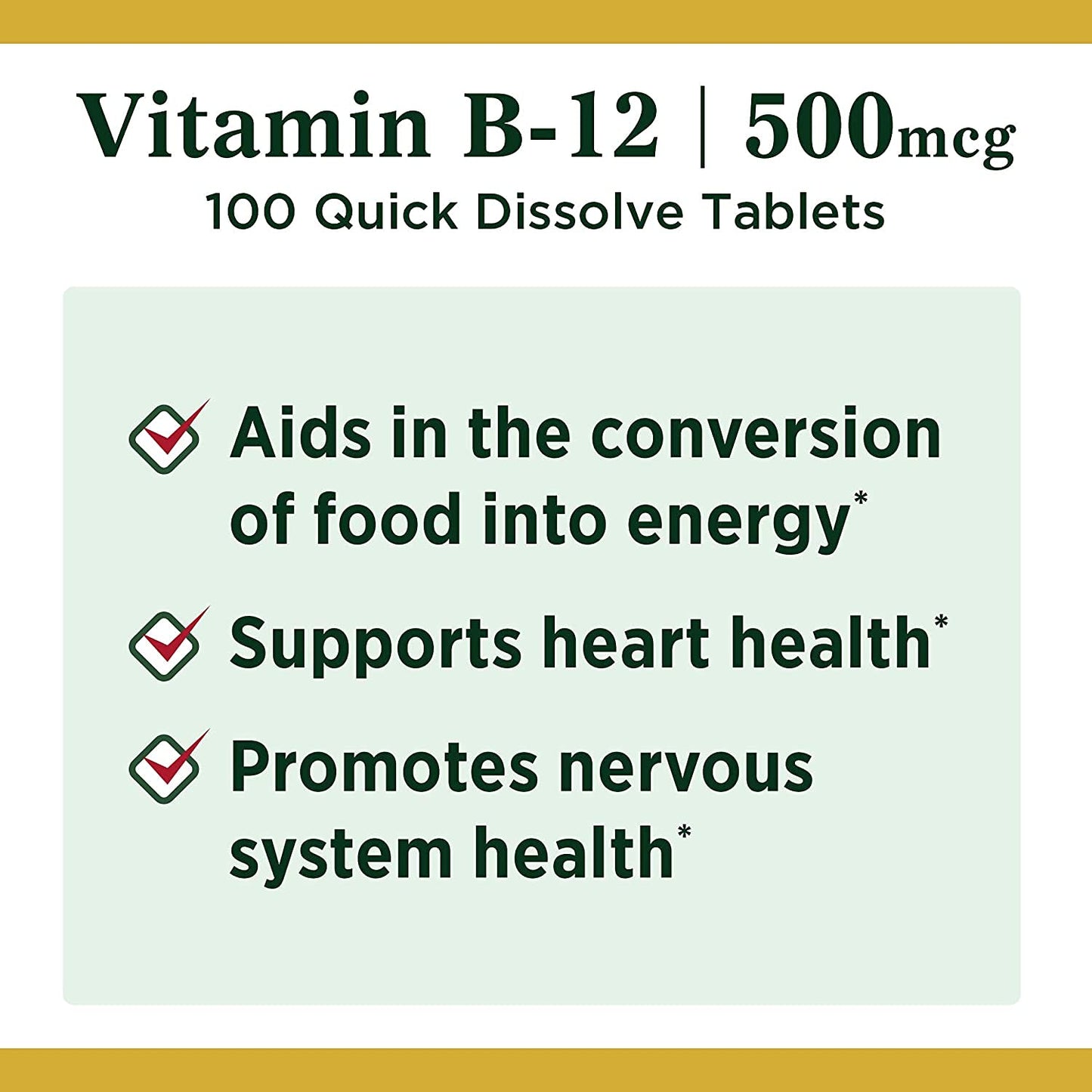Nature's Bounty Vitamin B12 200 Tablets