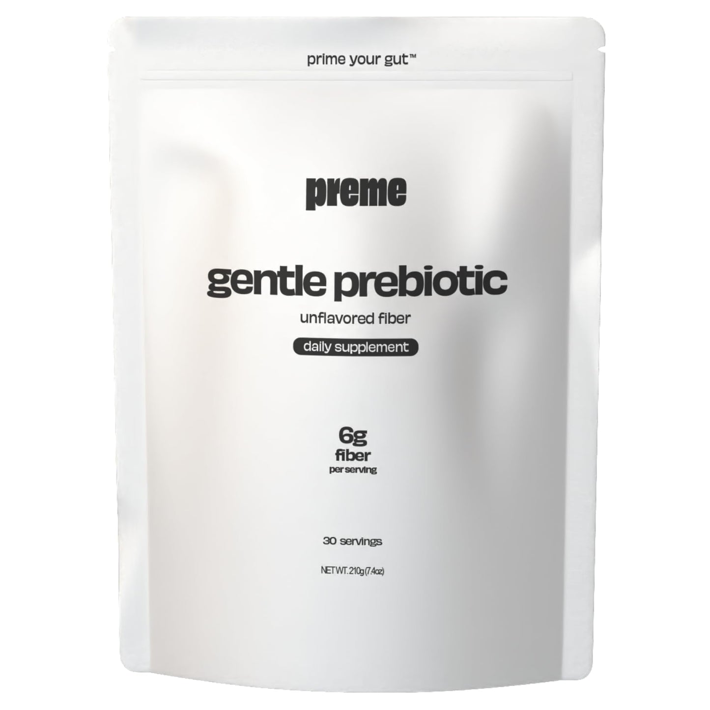 Preme Gentle Prebiotic Fiber Powder, Unflavored Low FODMAP Organic Soluble Fiber, 14.8 oz
