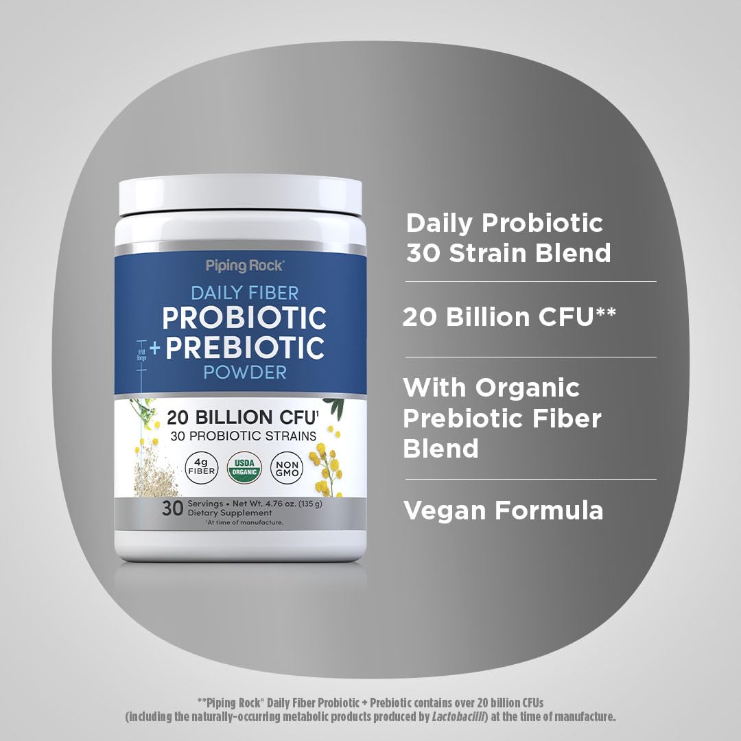 Piping Rock Probiotic and Prebiotic Powder (4.76 oz)