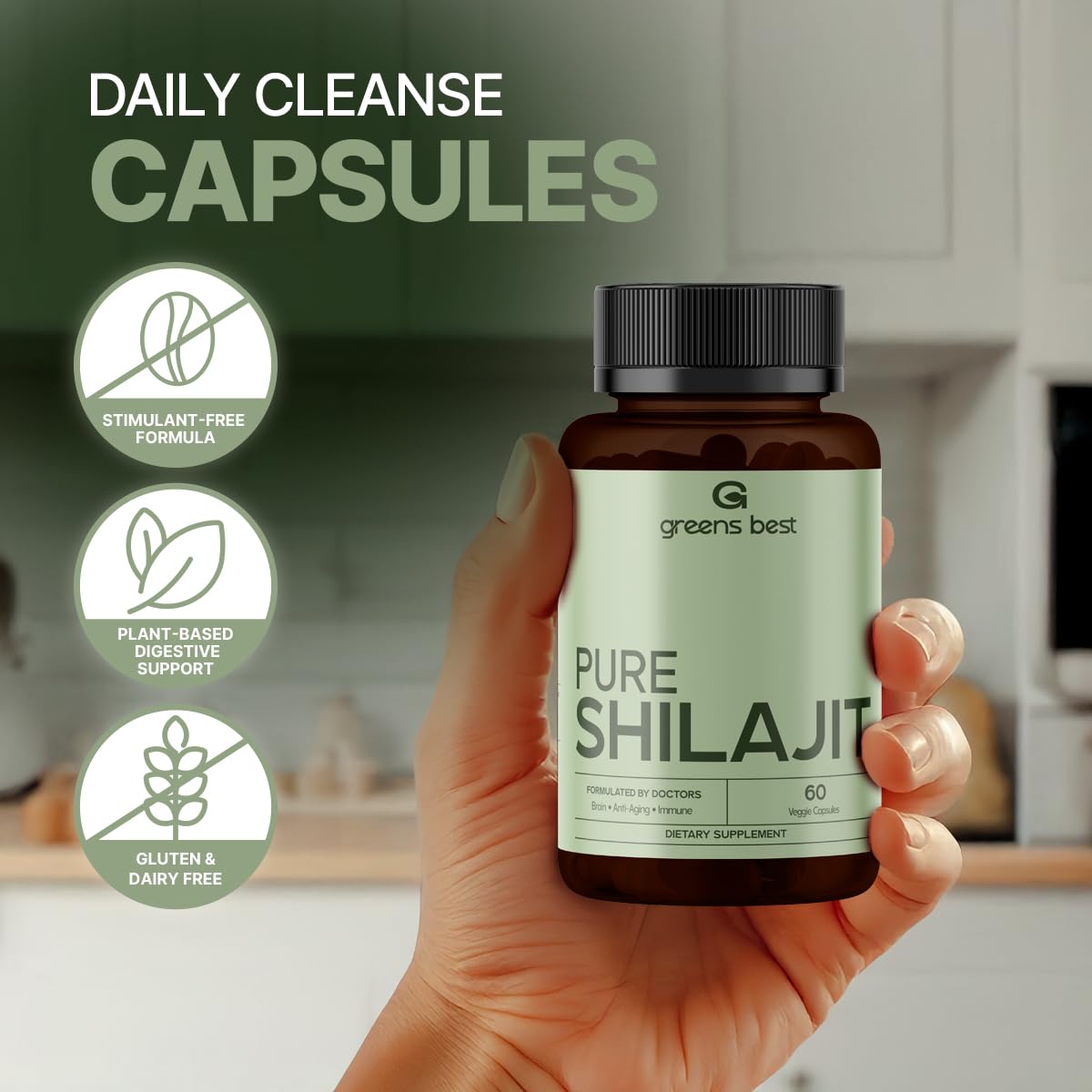 GREEN'S BEST Pure Himalayan Shilajit Capsules 60 Capsules