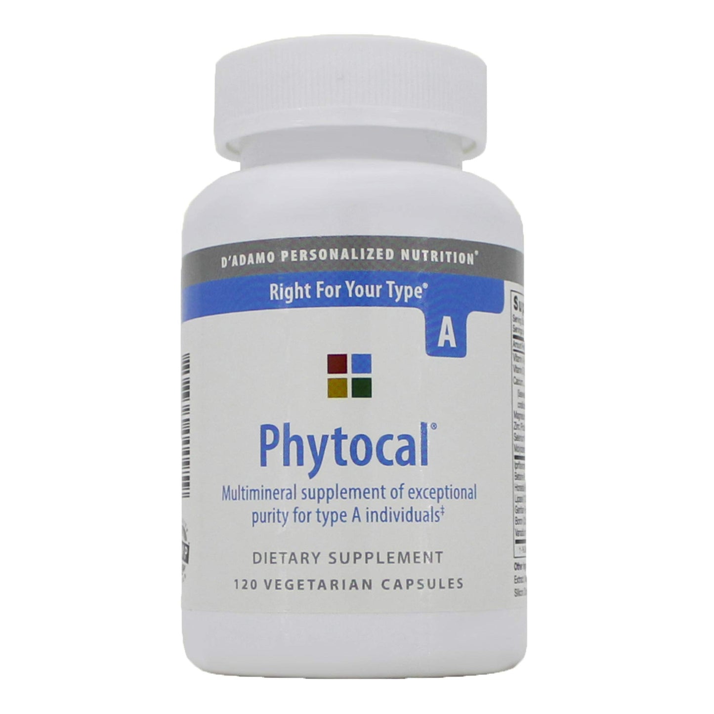 D'Adamo Personalized Nutrition Phytocal Mineral Formula (Type A) Capsules 120 Capsules