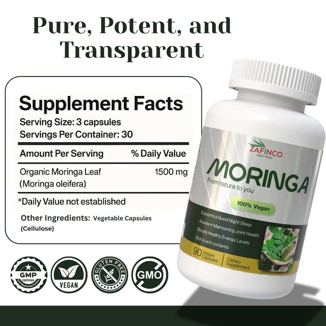 ZAFiNCO Moringa Capsule 1500 mg, 90 Capsules