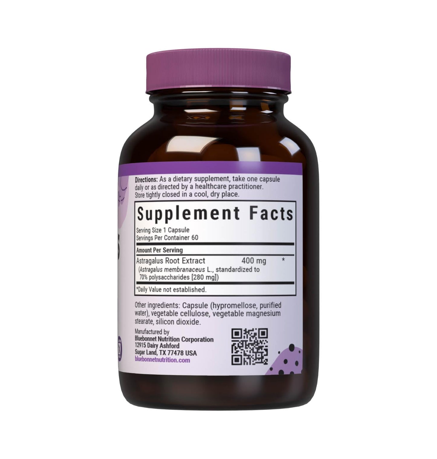 BlueBonnet Astragalus Root Extract Supplement Capsules, 60