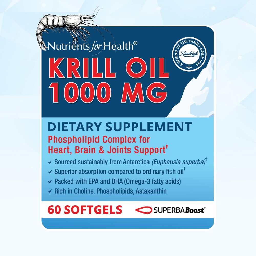 Rawleigh Superba Boost Antarctic Krill Oil 1000mg Softgel, 60 Count