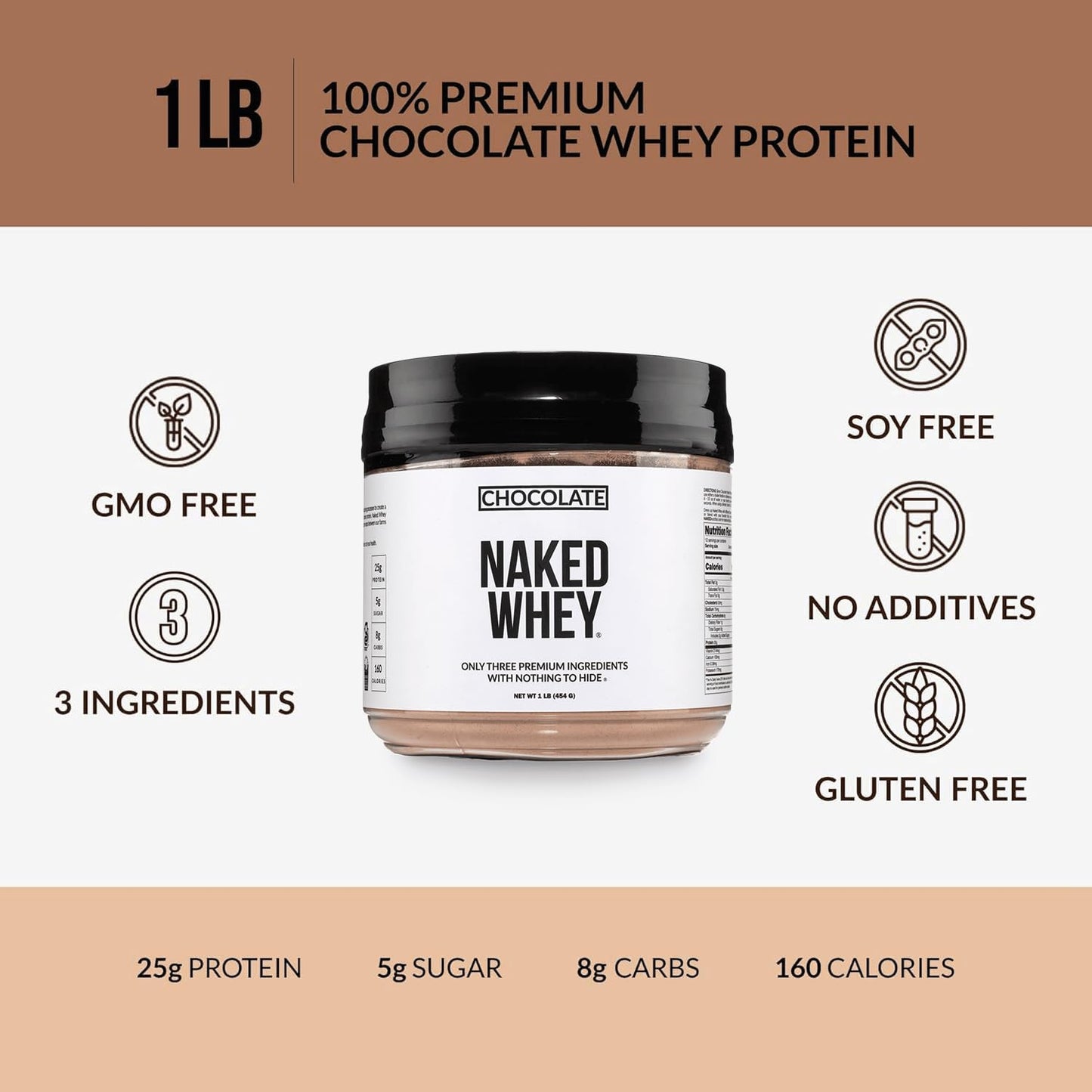 NAKED Chocolate Whey Protein Powder 16 Servings