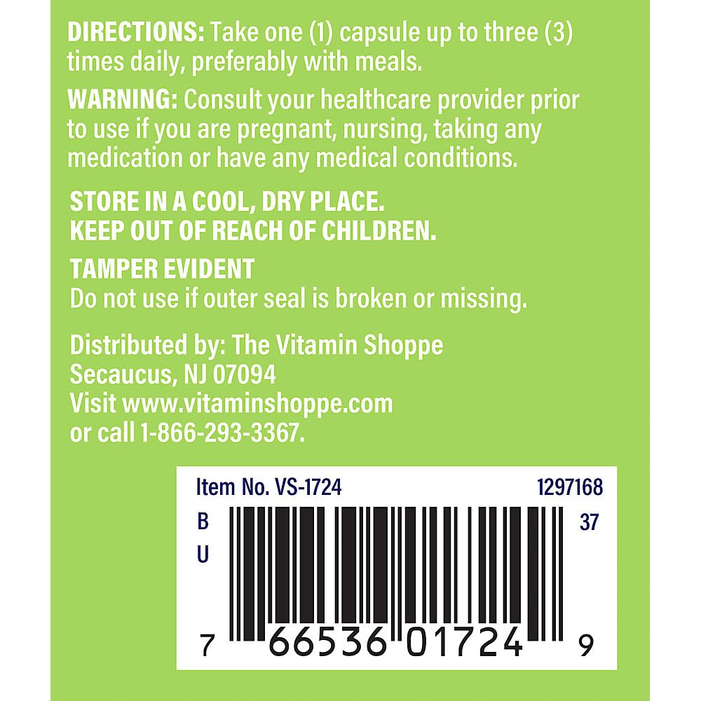 The Vitamin Shoppe Milk Thistle 175 MG - Liver Health Support, Detoxification & Antioxidant Protection Capsules 100 Count