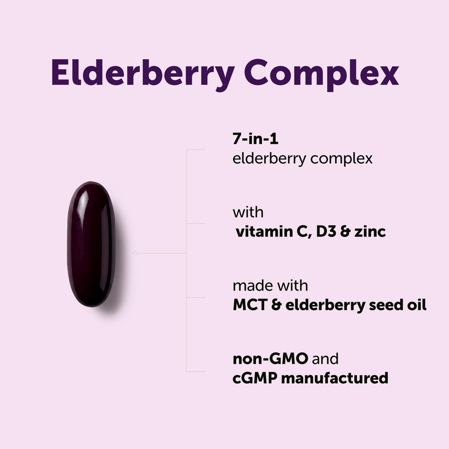 Micro Ingredients Elderberry Complex with Zinc & Vitamin C 360 Softgels