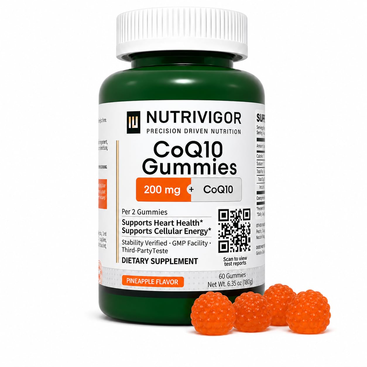 NutriVigor CoQ10 Gummies 200mg, 60 Count