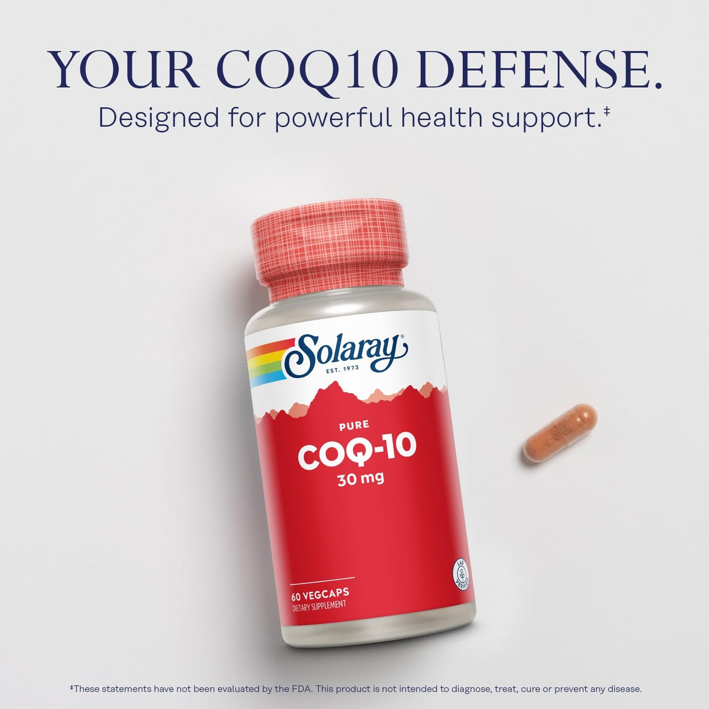 Solaray Pure CoQ-10 30 mg Capsule, 60 VegCaps