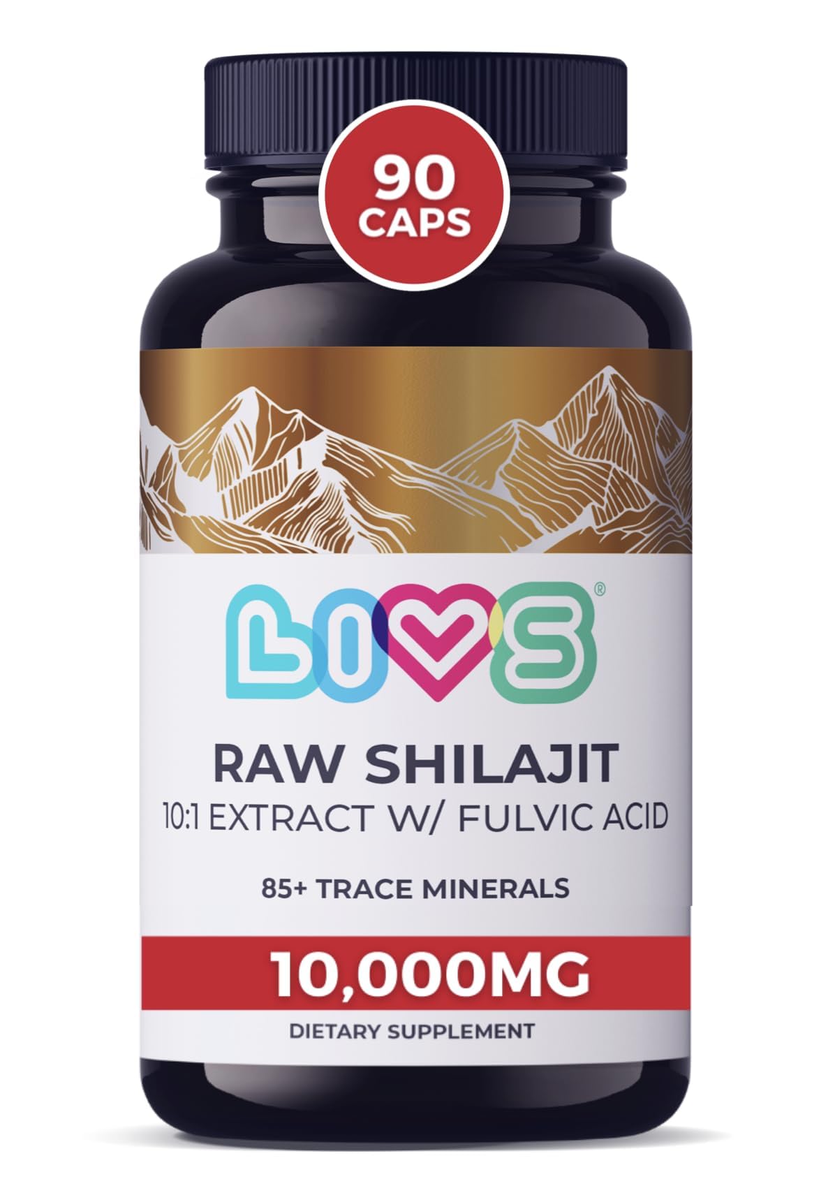 LIVS Raw Shilajit Capsules 90 Count