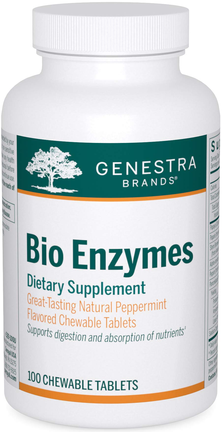 Genestra Brands Bio Enzymes Complete Digestive Enzymes Formula Chewable Tablets 100 Tablets