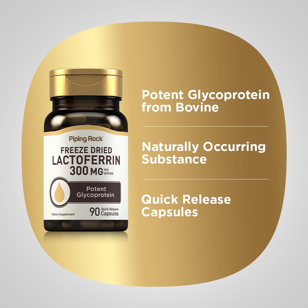 Piping Rock Lactoferrin 300mg Capsules, 90 Count