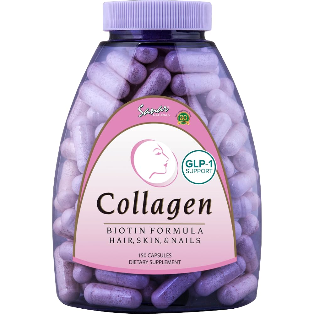 Sanar Naturals Collagen Biotin Supplement Capsules, 150 Capsules