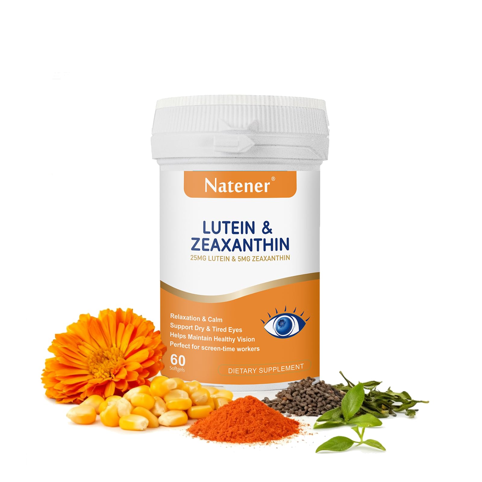 Natener 14 in 1 Eye Vitamins Softgels, 60 Softgels