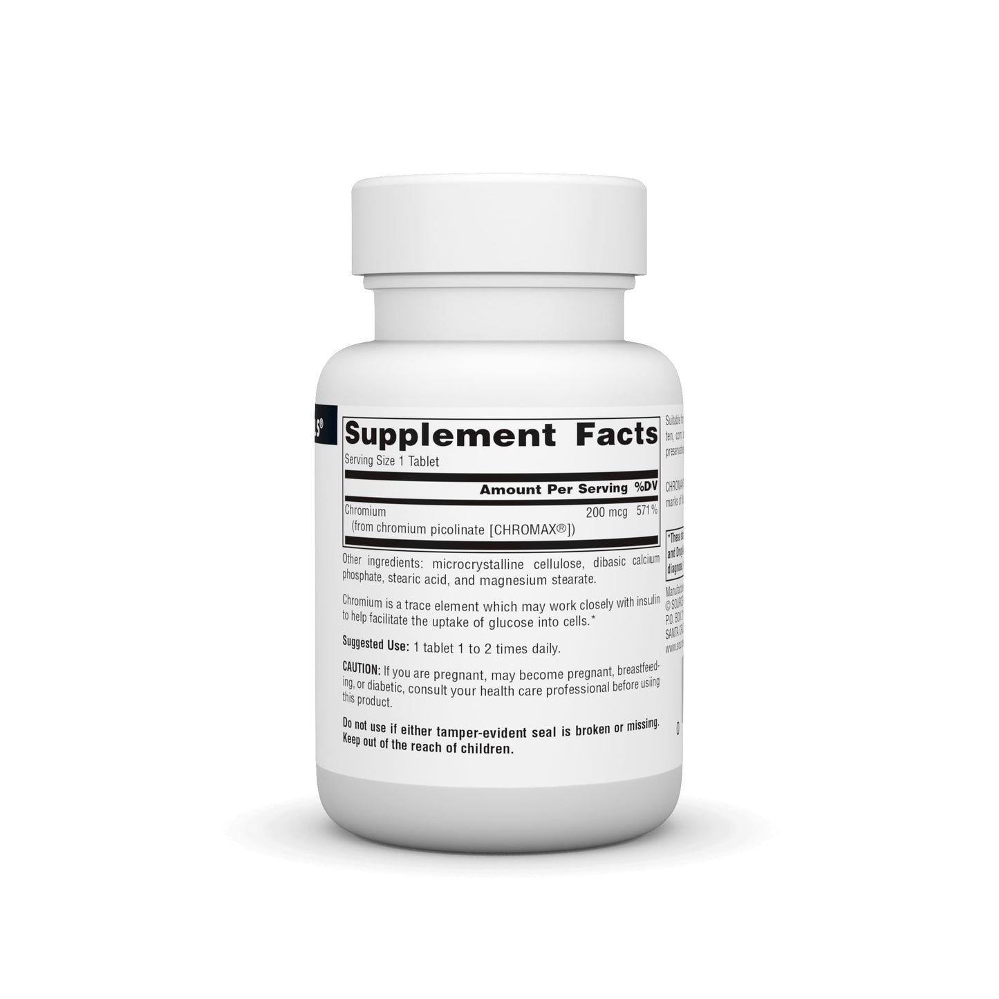 Source Naturals Chromium Picolinate 200 Mcg Tablet, 120 Tablets