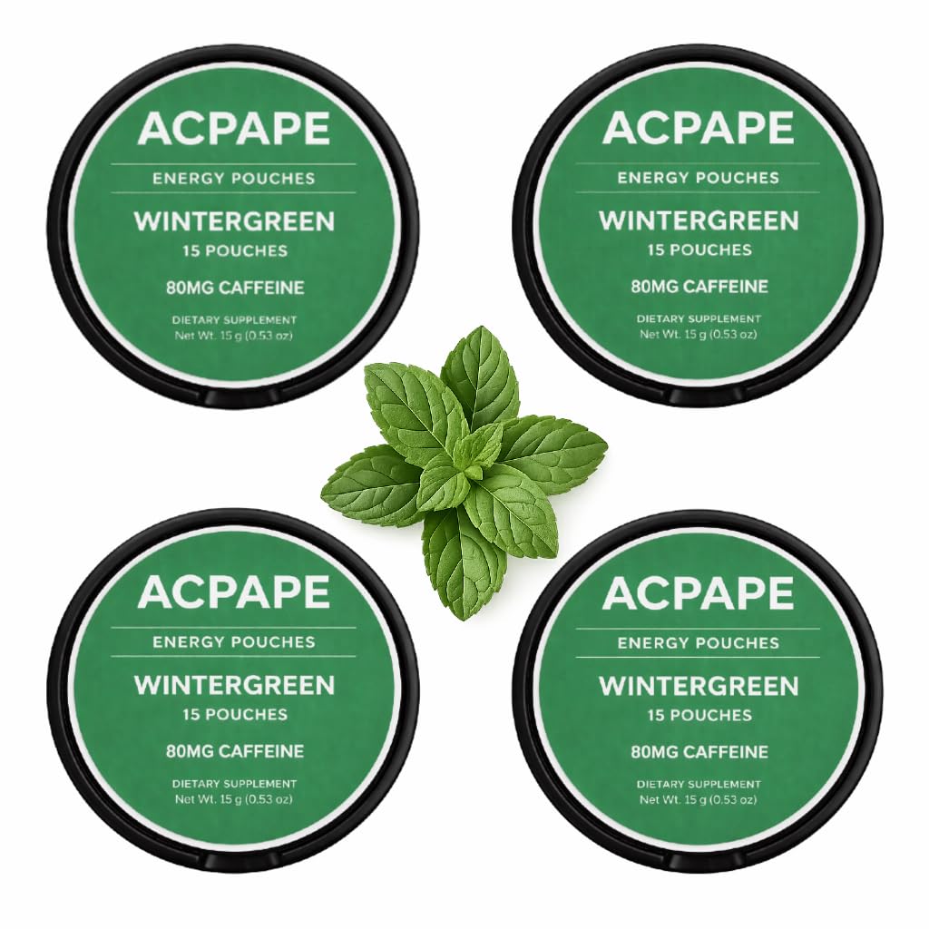 Acpape Caffeine Energy Wintergreen Pouches, 60 Pouches
