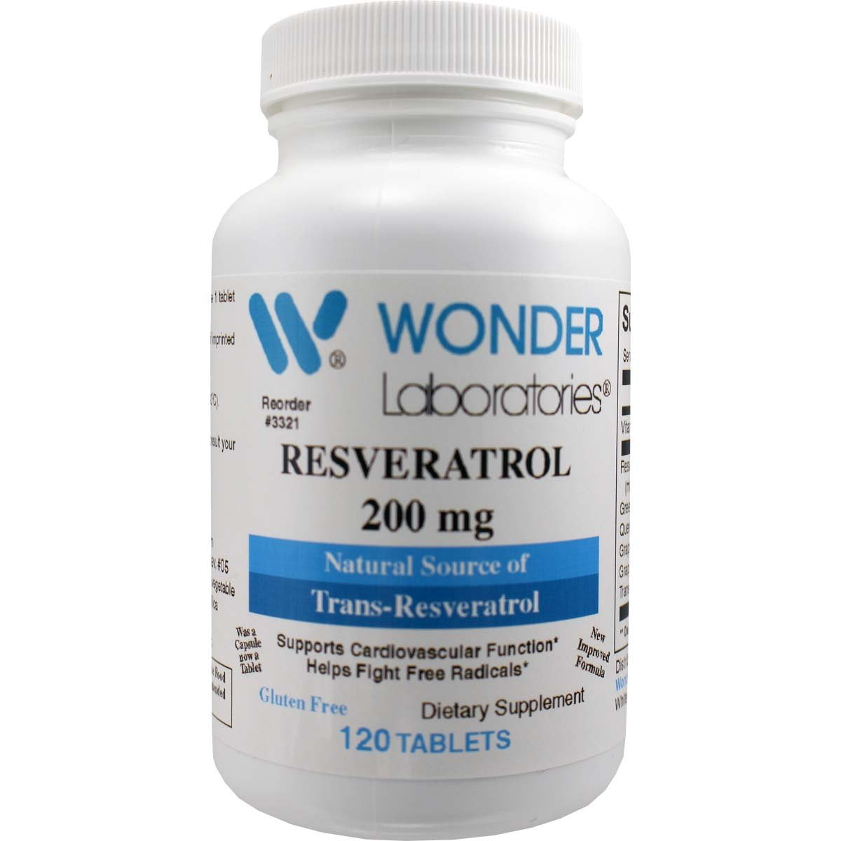 Wonder Laboratories Resveratrol Red Wine Complex Natural Source Capsule 120 Capsules