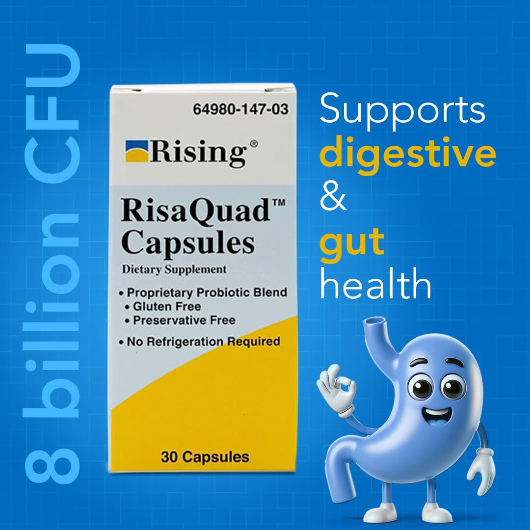 Rising Risaquad 230mg Probiotic Dietary Supplement Capsules, 30 Count
