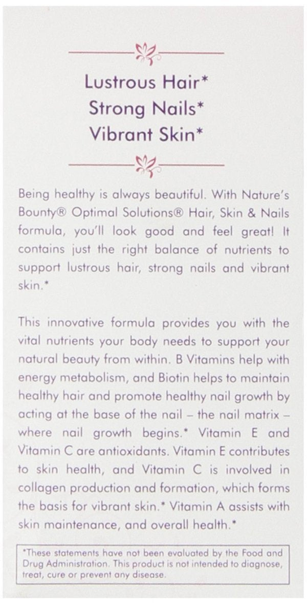 Nature's Bounty Hair, Skin & Nails Caplets, 60 Count
