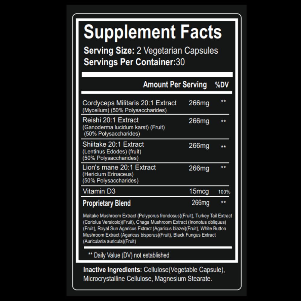 Nootrum Mushrooms Capsules, 120 Count