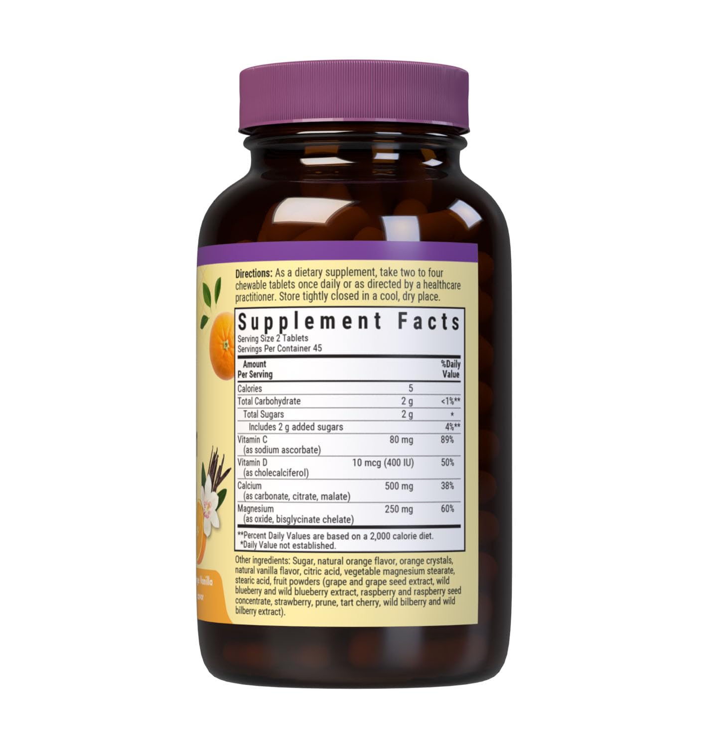 BlueBonnet Calcium Magnesium Plus Vitamin D3 Earthsweet Chewable Tablets, 90 Count
