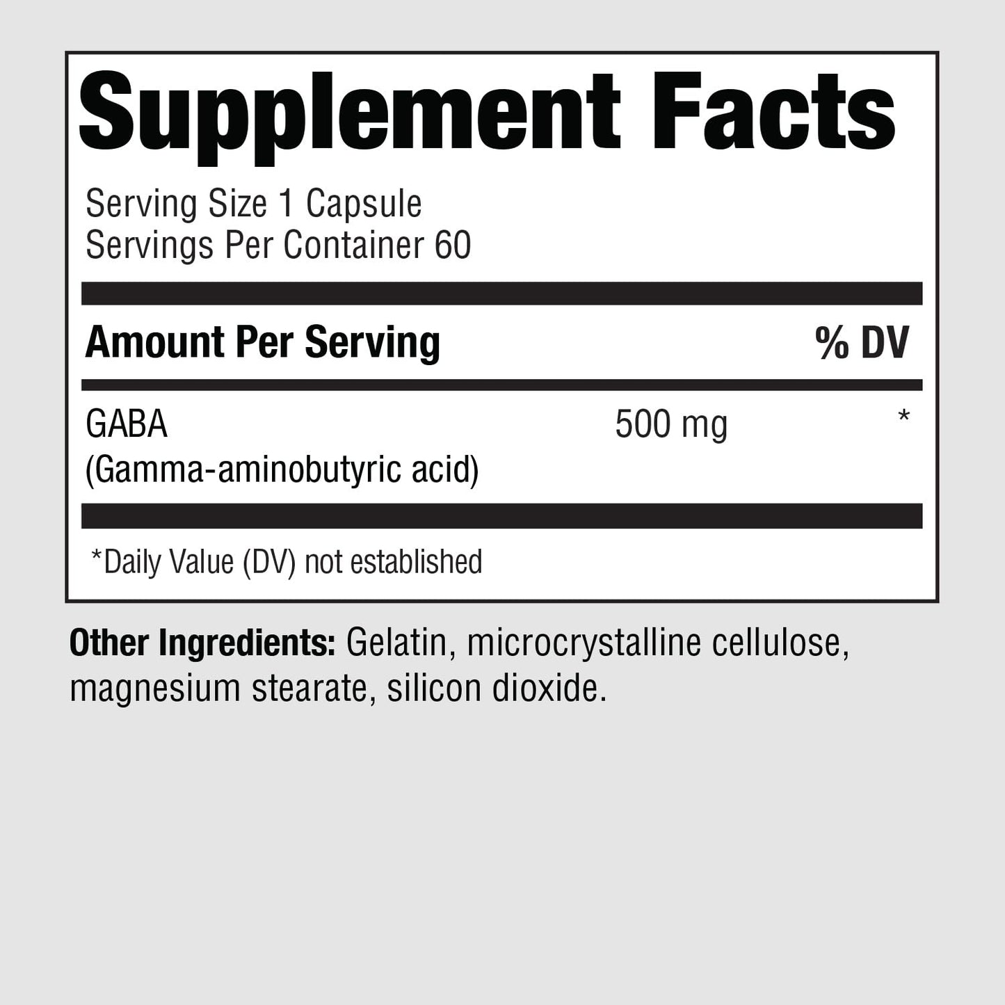 PureFormulas GABA 500 mg Capsule, 60 Count