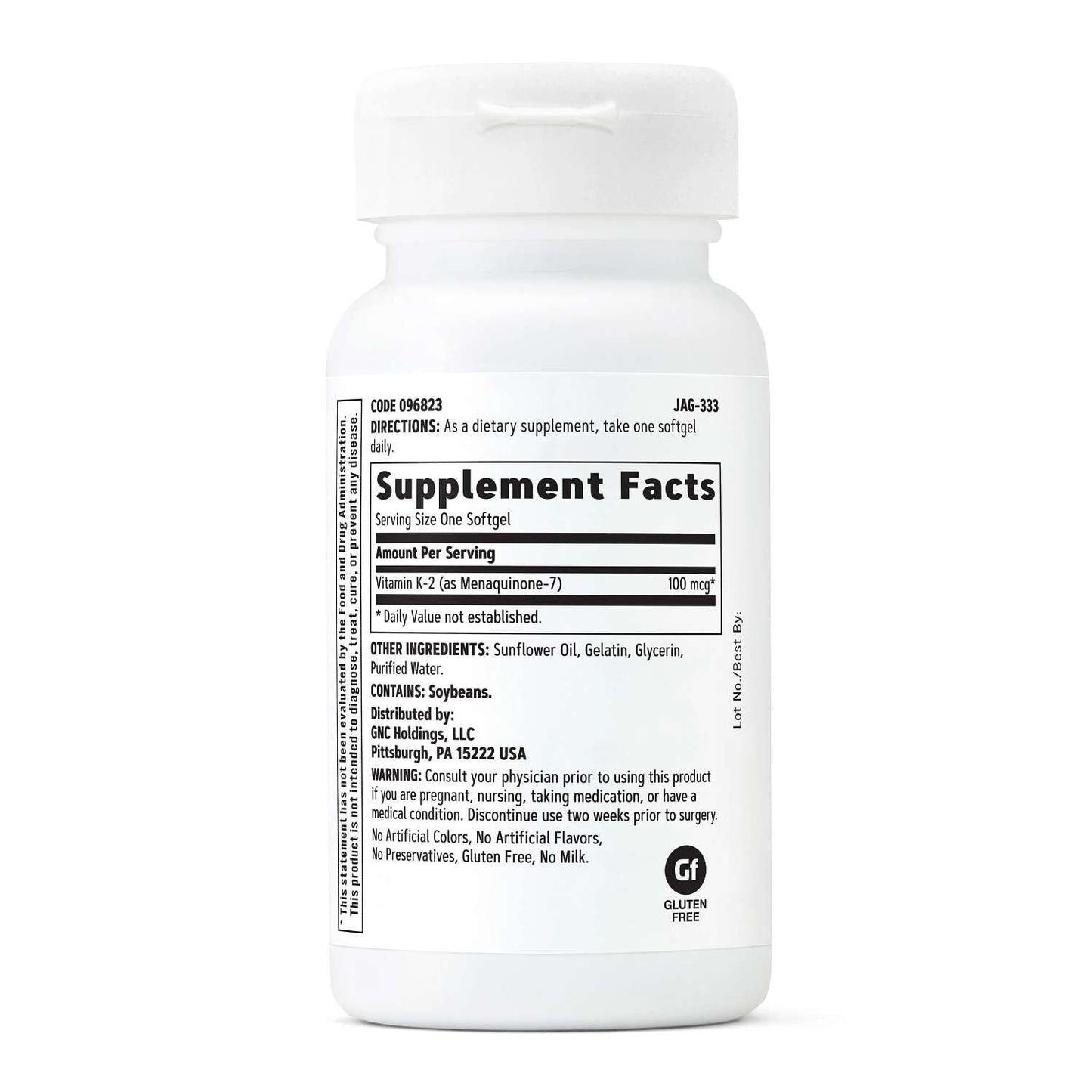GNC Vitamin K-2 100mcg Softgels 60 Count