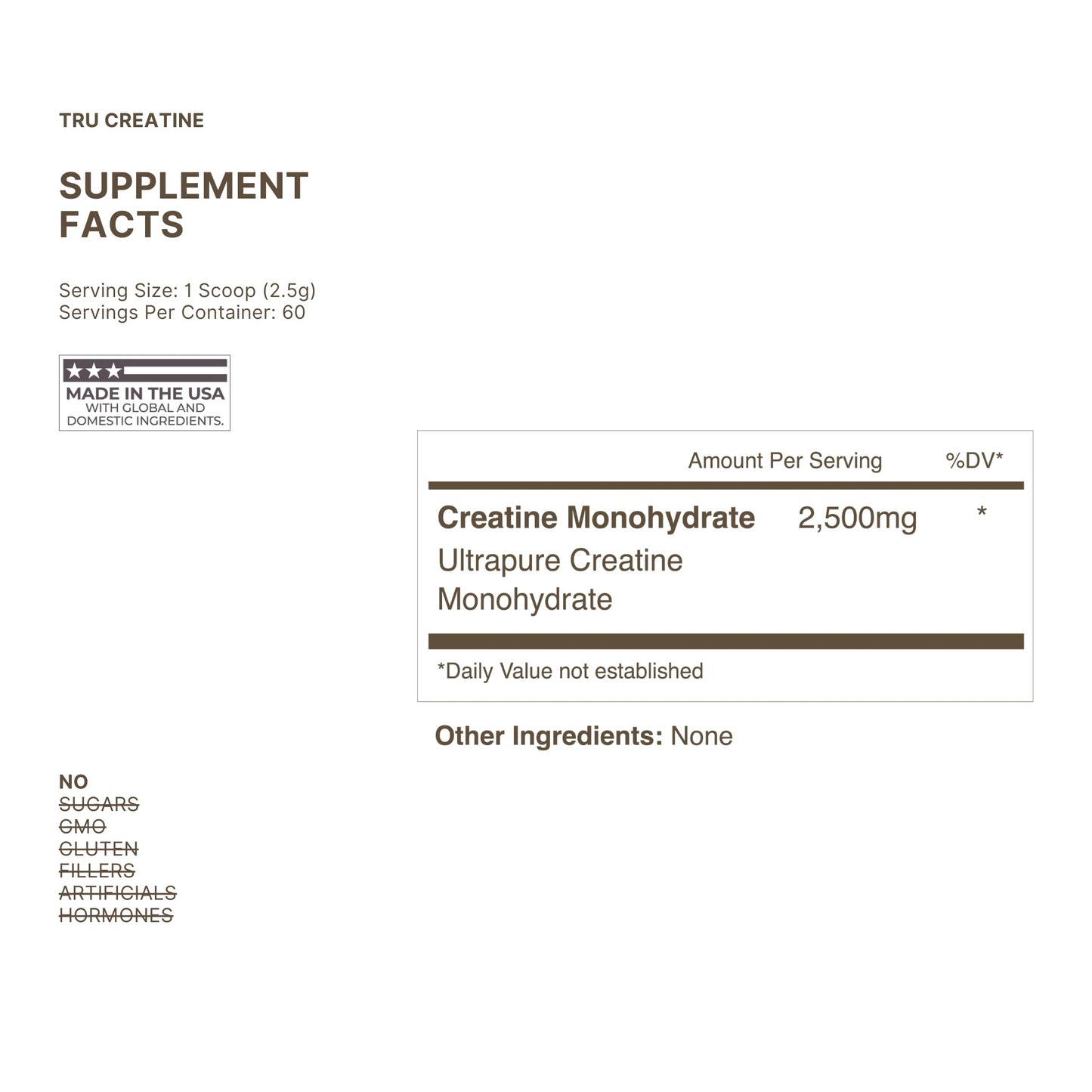 TRU Supplements Creatine Powder 8.81 Ounce (Pack of 1), 60 Servings