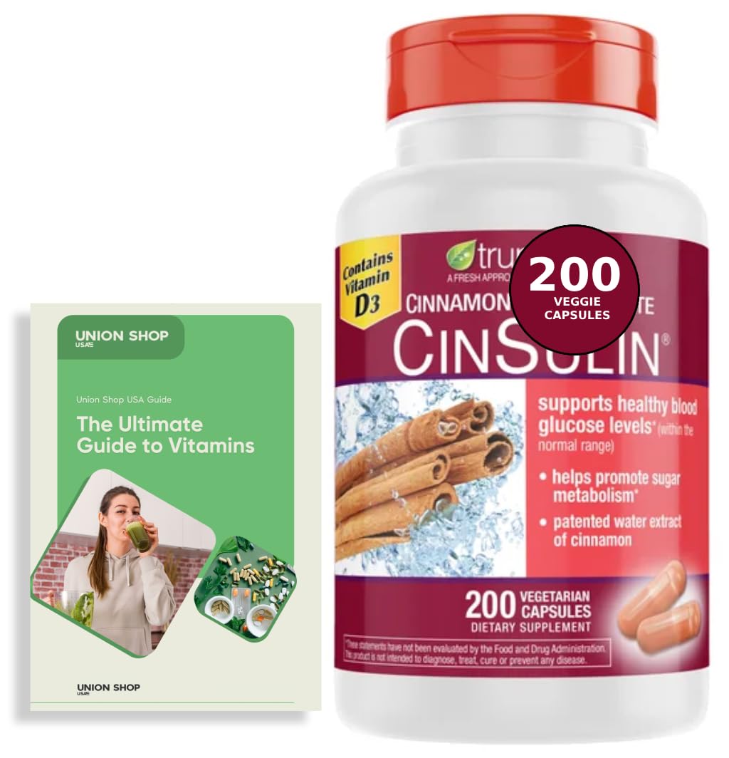 Generic Cinssulin Cinnamon Chromium Picolinate Vitamin D3 Capsules 200 Count