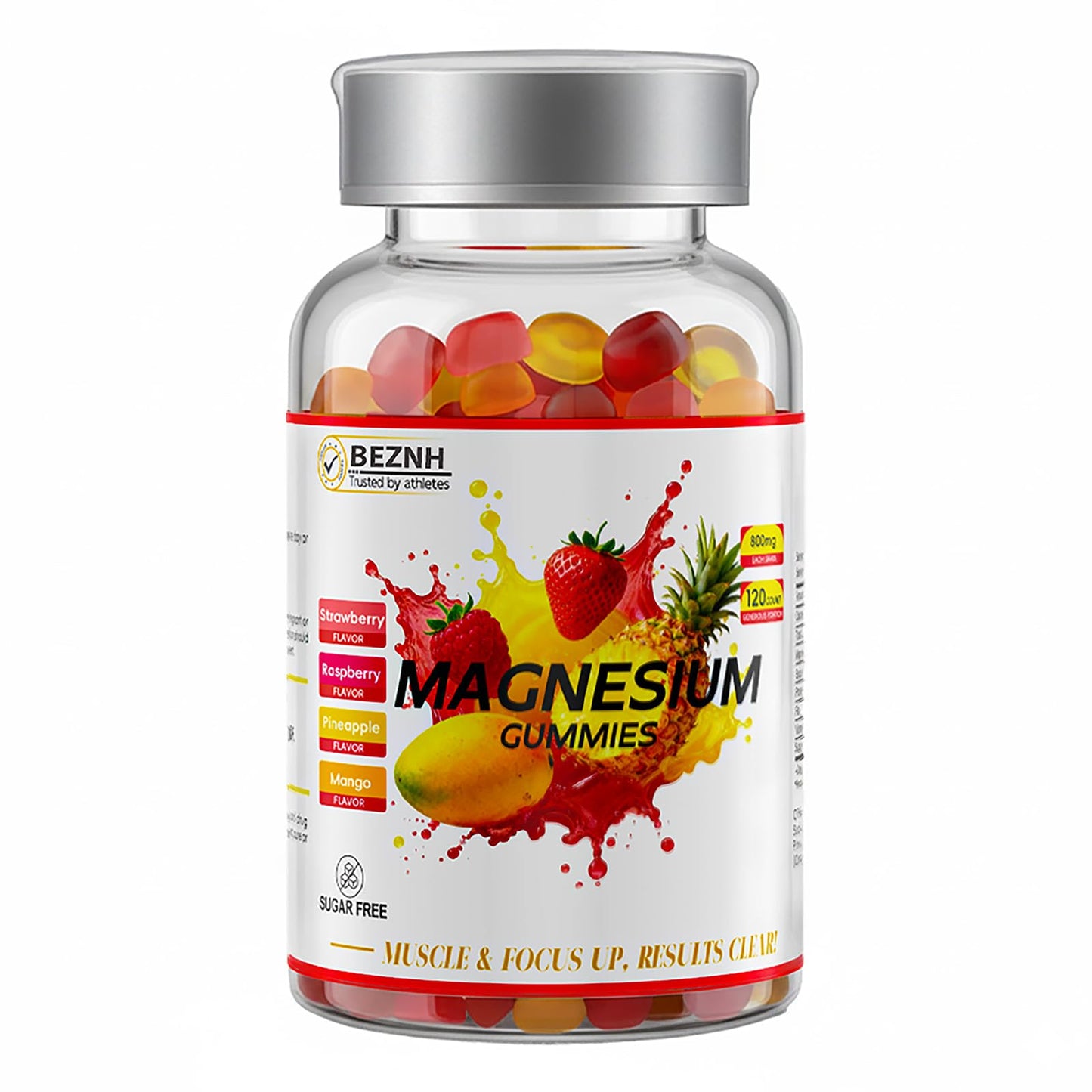 Beznh Magnesium Gummies 800mg per Bottle, 120 Gummies