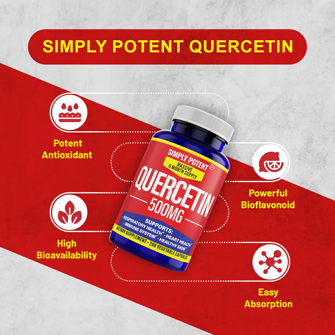 Simply Potent Quercetin Capsules, 200 Capsules