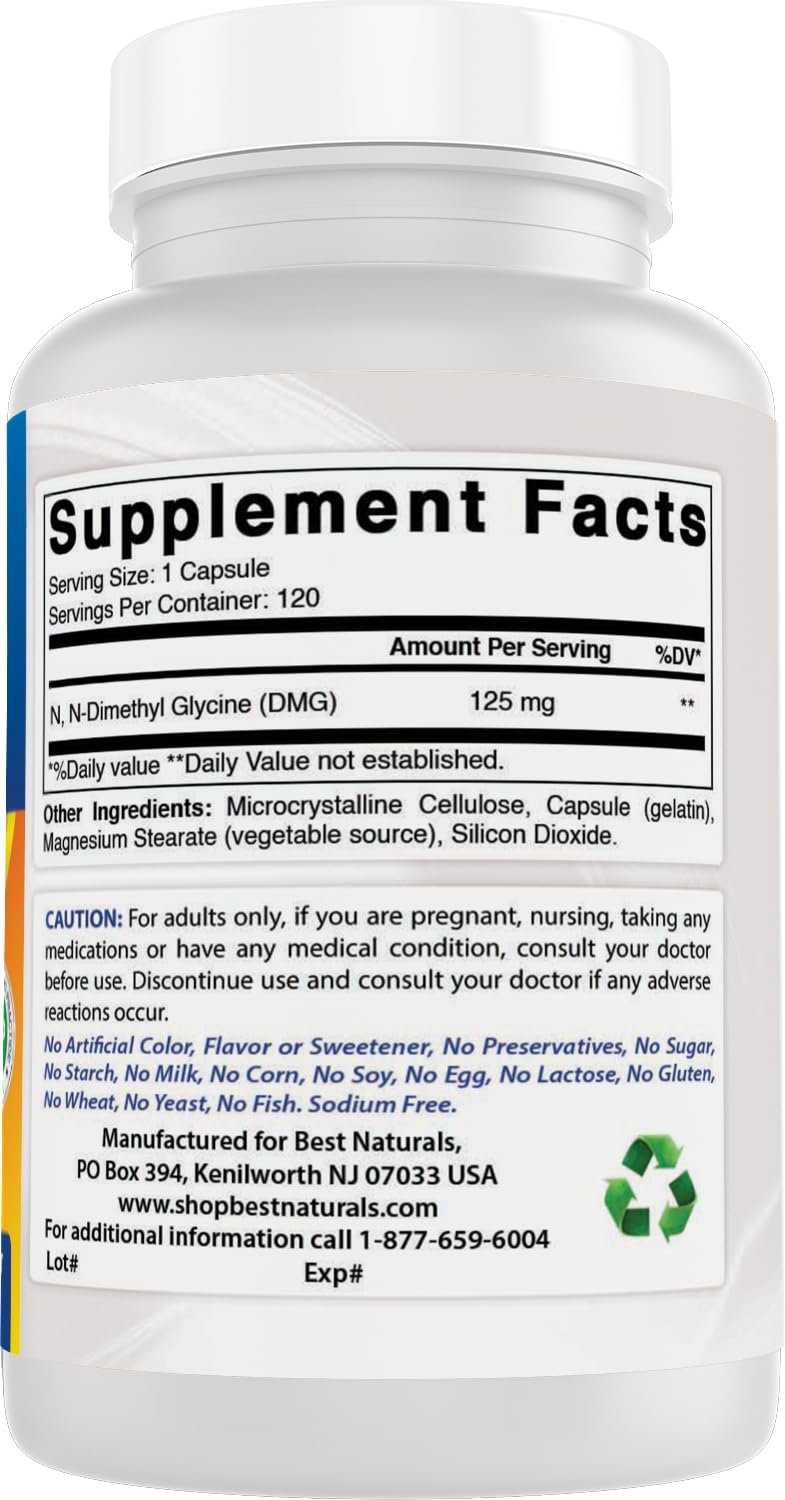 Best Naturals DMG 125 mg Capsule 120 Count