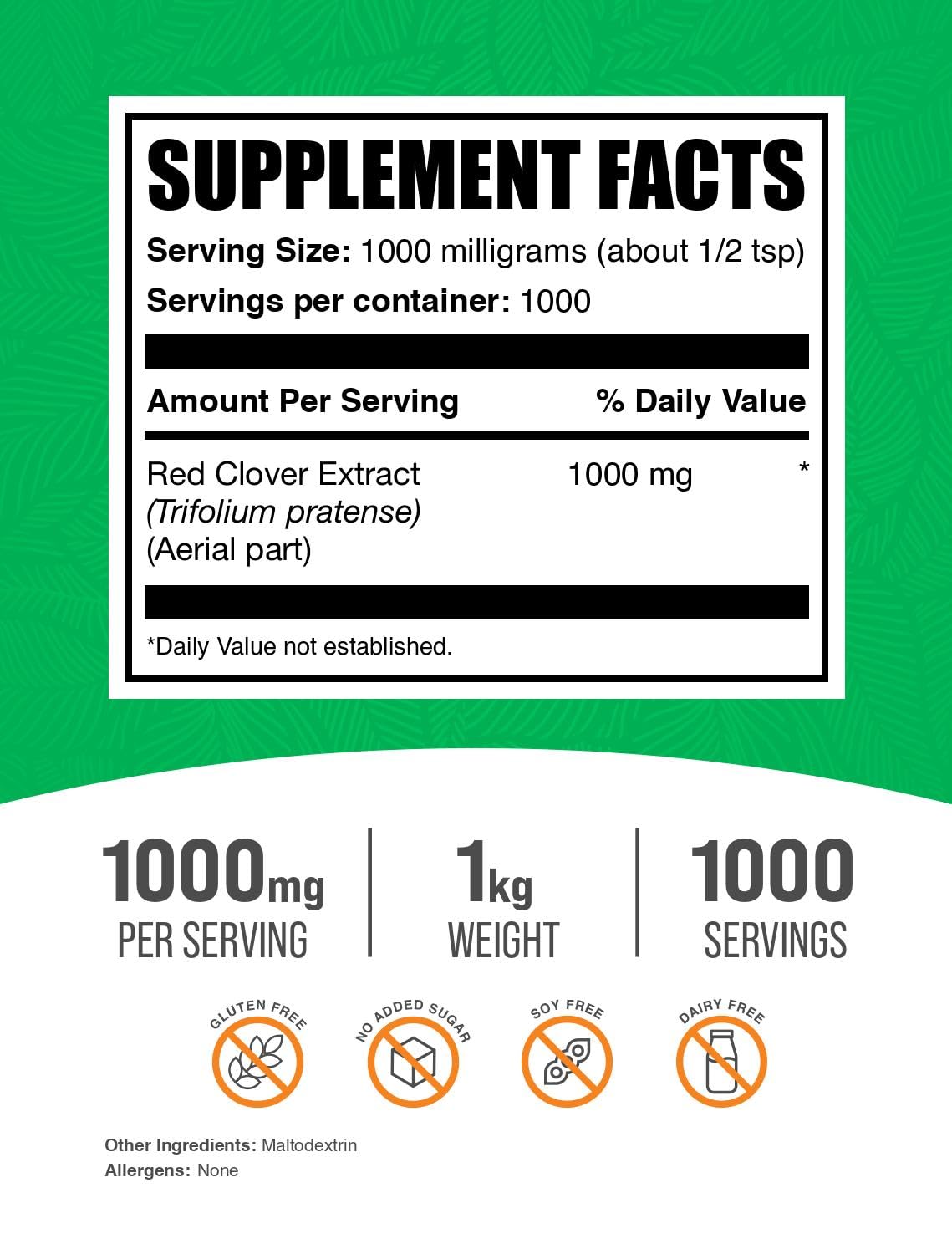 BulkSupplements Red Clover Extract Powder 35.27 Ounces