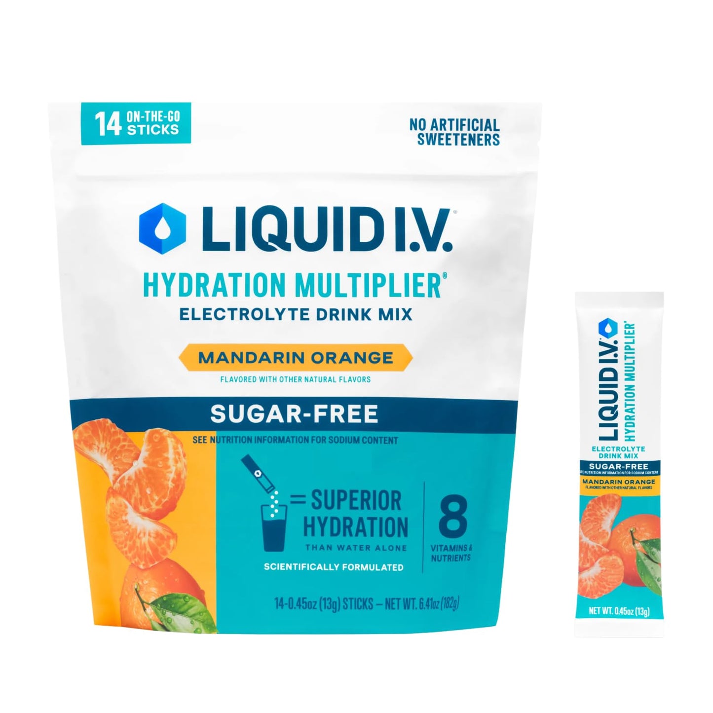 Liquid I.V. Sugar Free Hydration Electrolytes Mandarin Orange Powder 6.41 oz