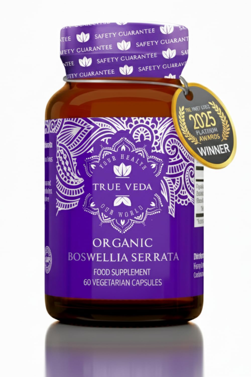 True Veda USDA Organic Boswellia Serrata, Indian Frankincense 75% Boswellic Acid Capsules, 60 Count