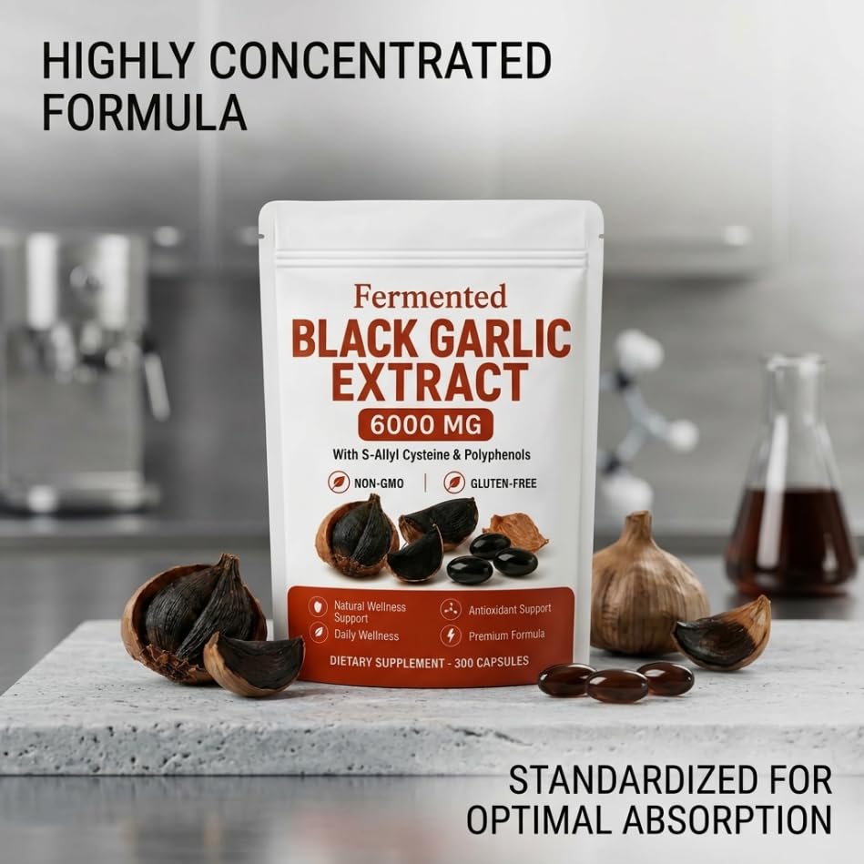 LANZF Fermented Black Garlic Extract Softgel 300 Count