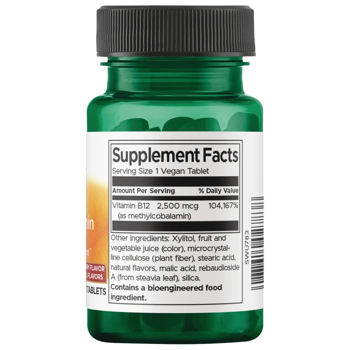 Swanson Vitamin B12 Methylcobalamin - Natural Black Cherry Flavored 2,500 mcg, 120 Tablets