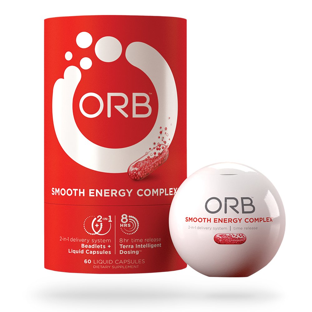 Orb Wellness ORB Smooth Energy Complex – Energy Formula + MCT Oil for Easier Absorption 60 Capsules