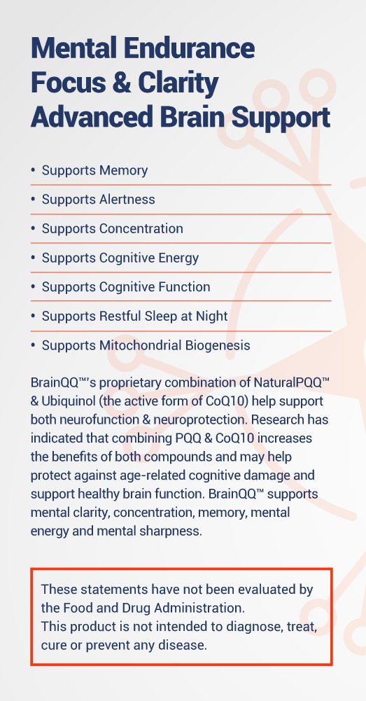 Extreme V, Inc. BrainQQ Get Smart! Enhanced High Absorption Nootropic Brain Formula with Ubiquinol (QH) 100mg + Natural PQQ 20mg 1 Softgel