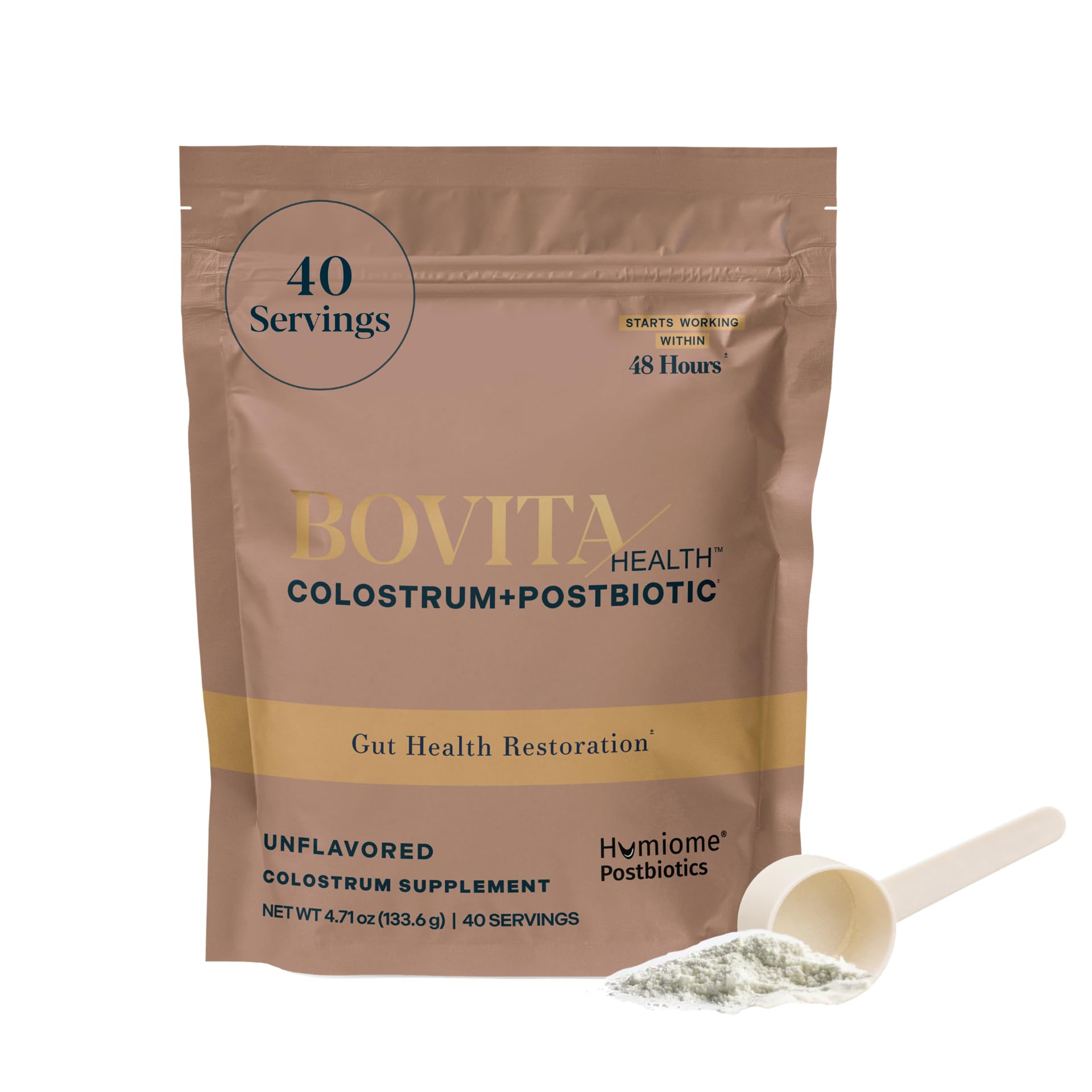 Bovita Health Colostrum + Postbiotic Powder Supplement, 40 Servings