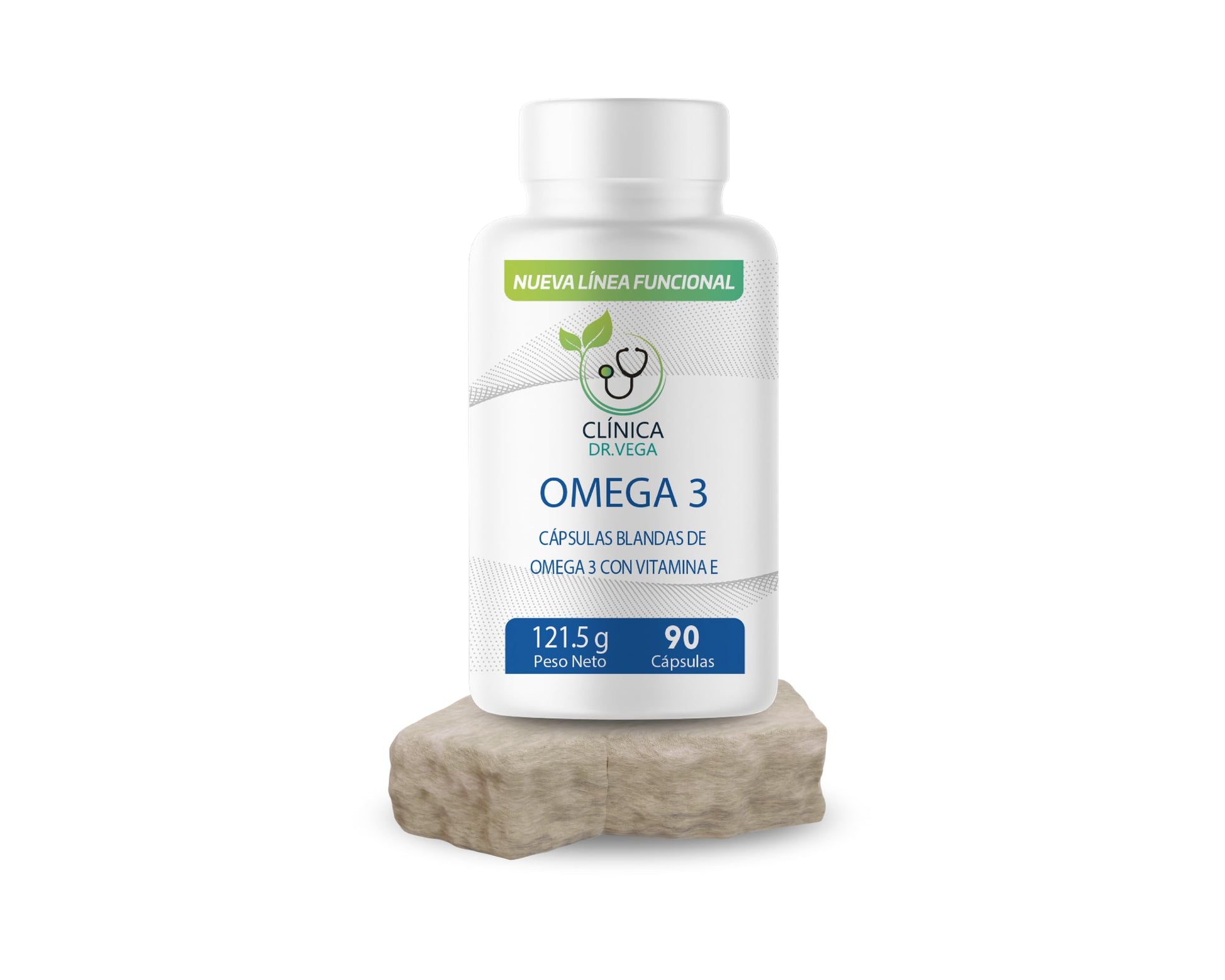 CLÍNICA DR. VEGA Omega 3 Fish Oil Supplement with Vitamin E, 90 Capsules