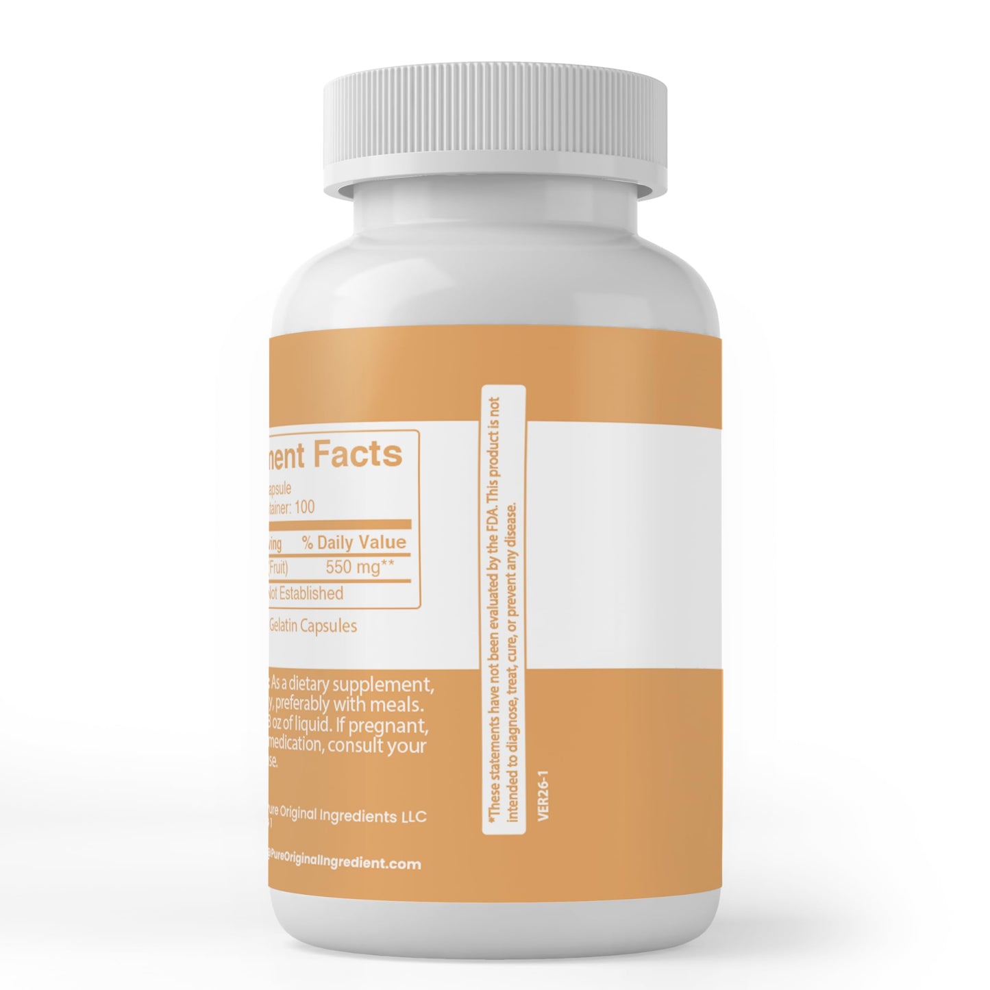 PURE ORIGINAL INGREDIENTS Papaya Extract Capsules 100 Capsules