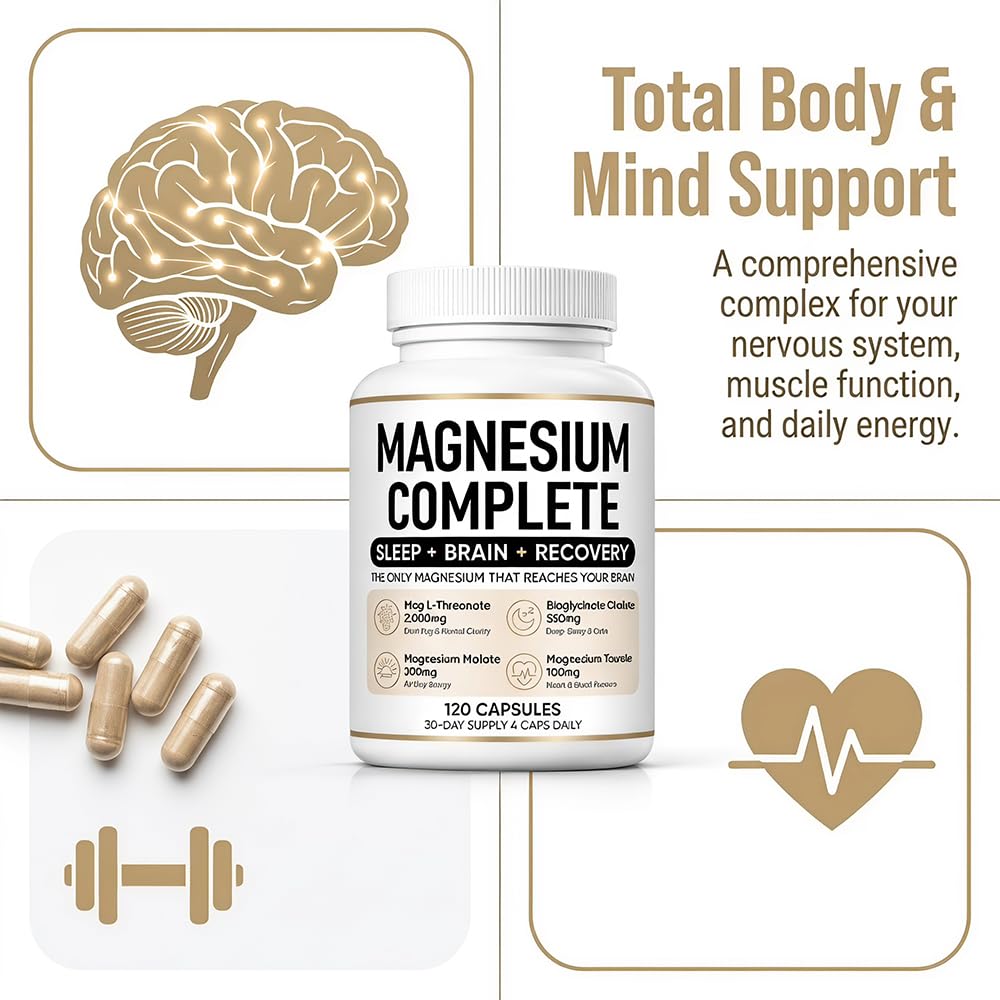 VERTISOOTH 4 in 1 Magnesium Complex Capsules, 120 Capsules