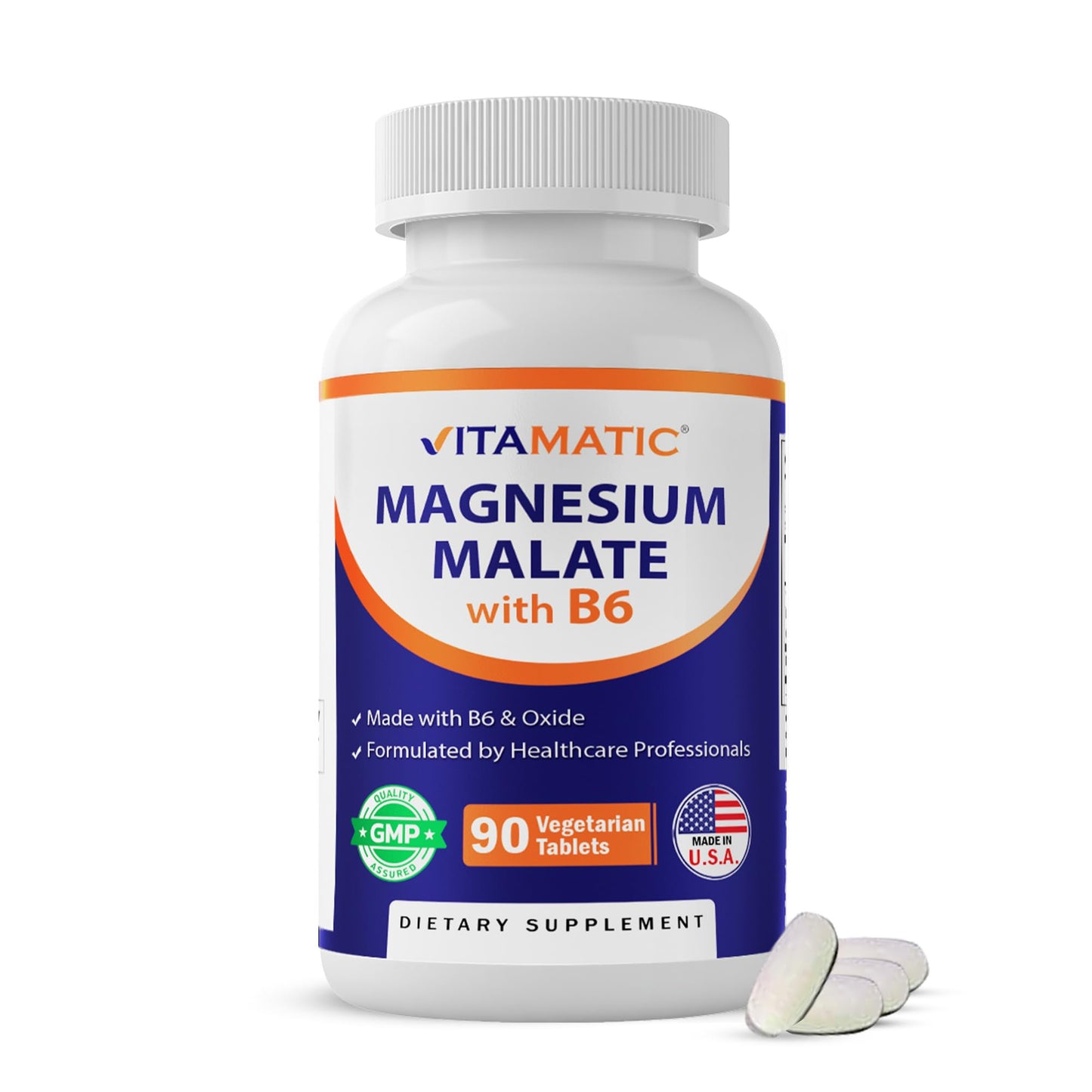 Vitamatic Magnesium Malate 2000mg per Serving Tablet, 90 Count