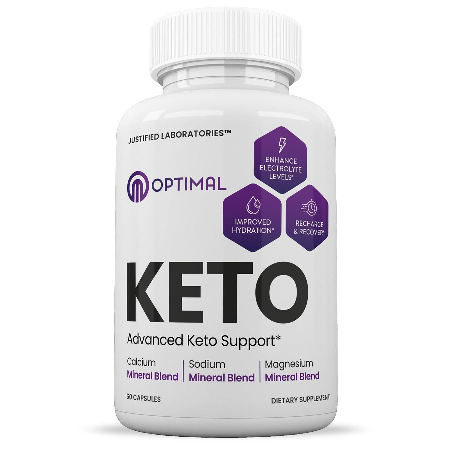 Justified Laboratories Optimal Keto Pills 1275mg Capsules, 60 Count