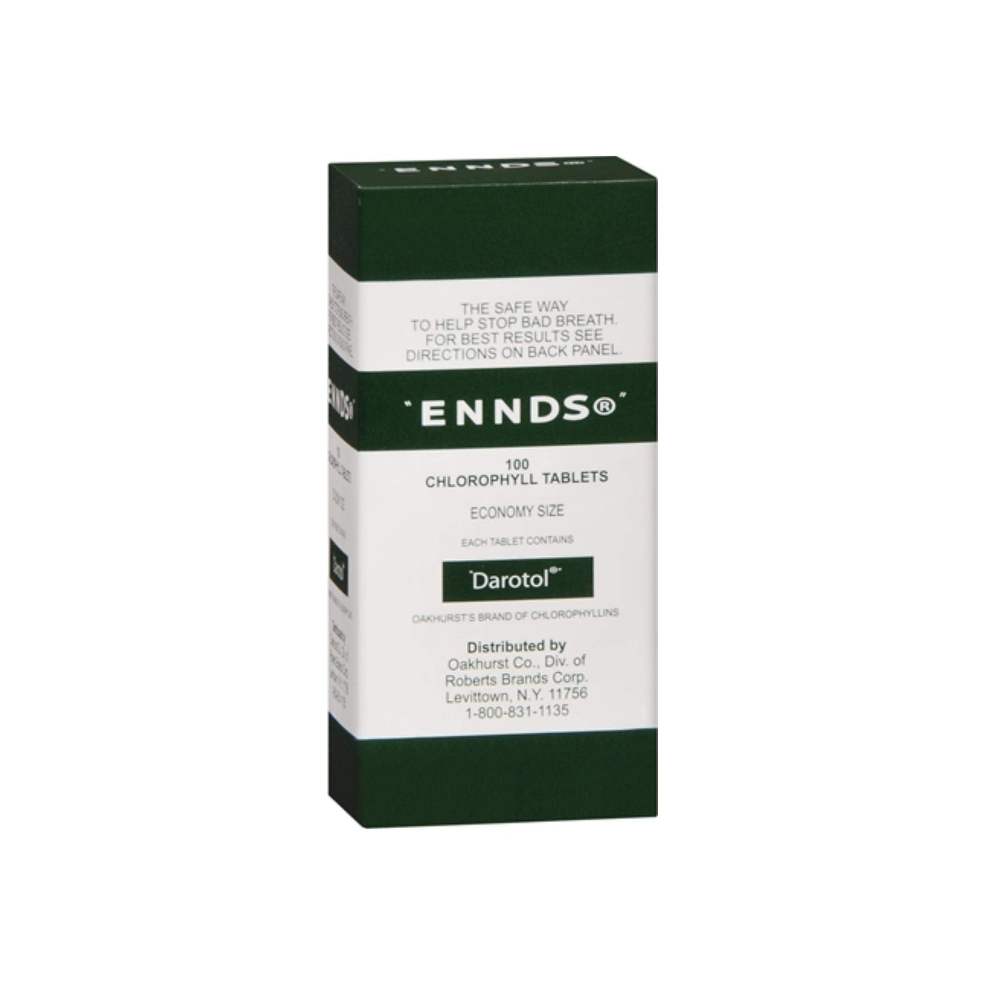 Oakhurst Co. Ennds Tabs Bad Breath Remedy Chlorophyll, 100 Tablets