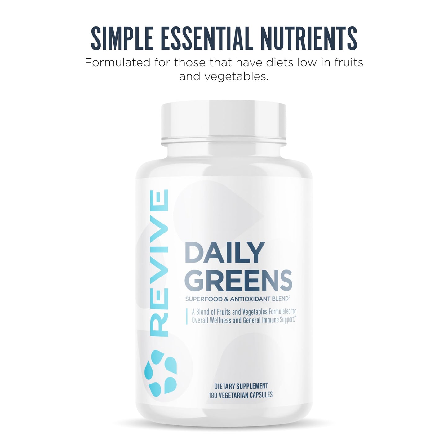 Revive MD Daily Greens Supplement for Men & Women 180 Capsules