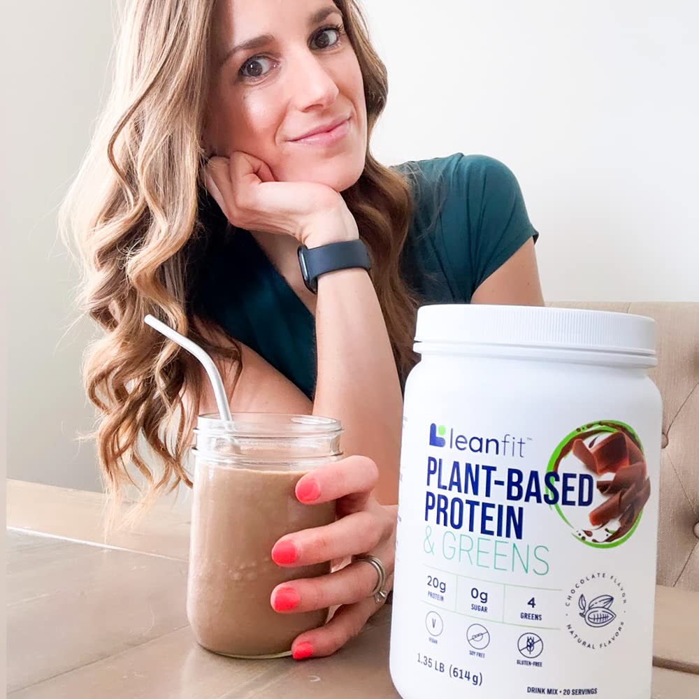 LeanFit Plant-Based Protein & Greens Powder Natural Chocolate 20 Servings