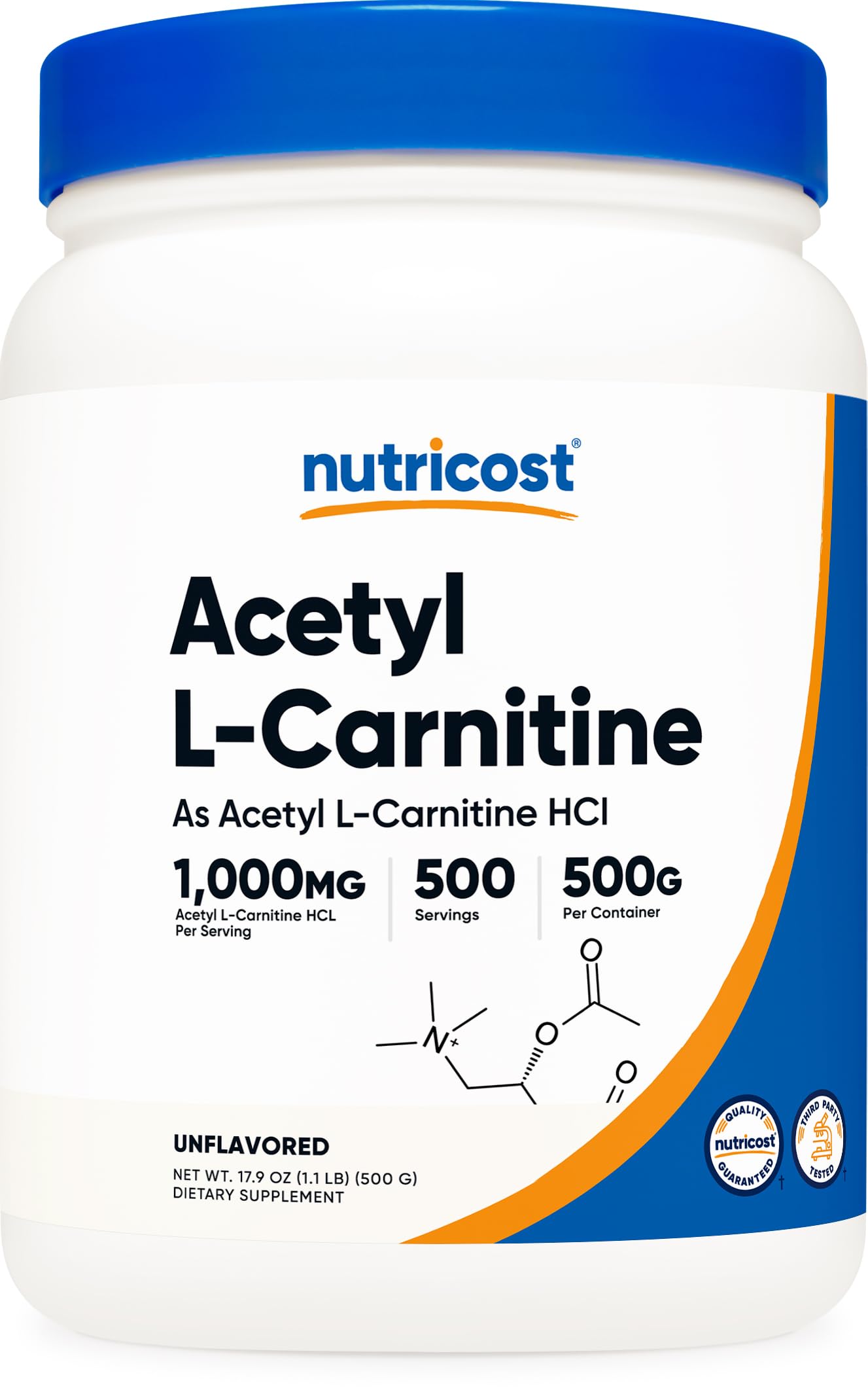 Nutricost Acetyl L-Carnitine (ALCAR) Powder, 17.637 oz